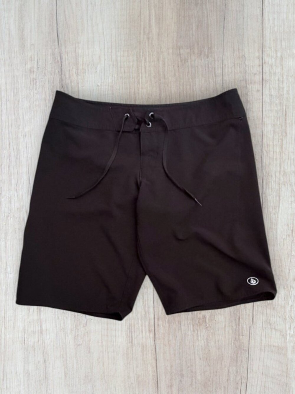 Volcom Women's Black Low Rise Board Shorts Surf Swim Drawstring Size 7 S/M